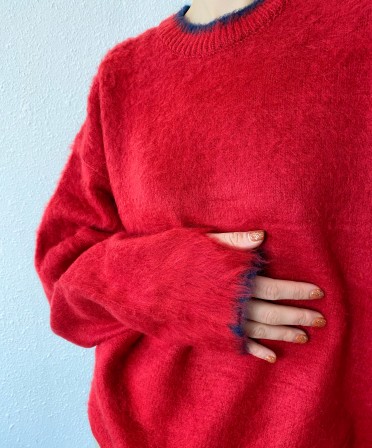 Red Hairy Knit #250114